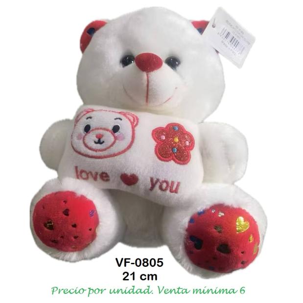 PELUCHE OSITO COJIN LOVE YOU 21 CM BLANCO