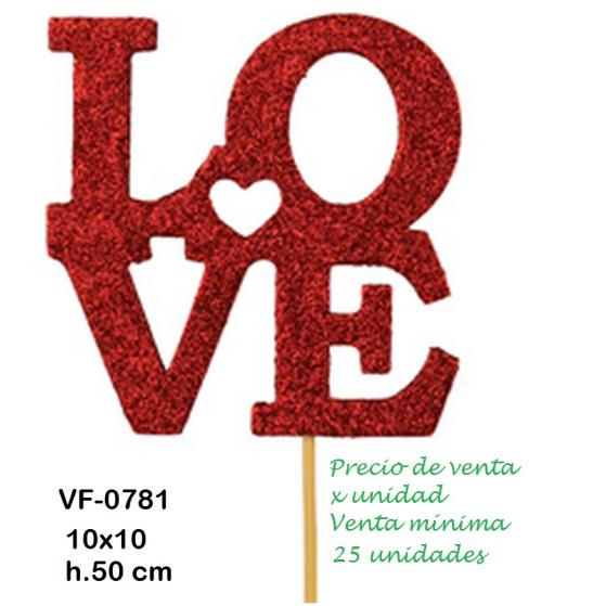 PICK CORAZON JULIET H.9,5/50 CM PVP UNIDAD PAQ.25